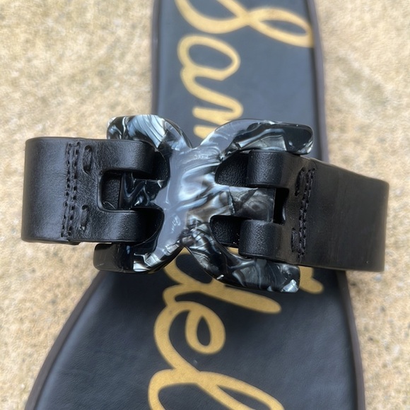 Sam Edelman Eaden Black Tortoise Detail Toe Loop Sandal Women's Size 8 - Picture 7 of 8